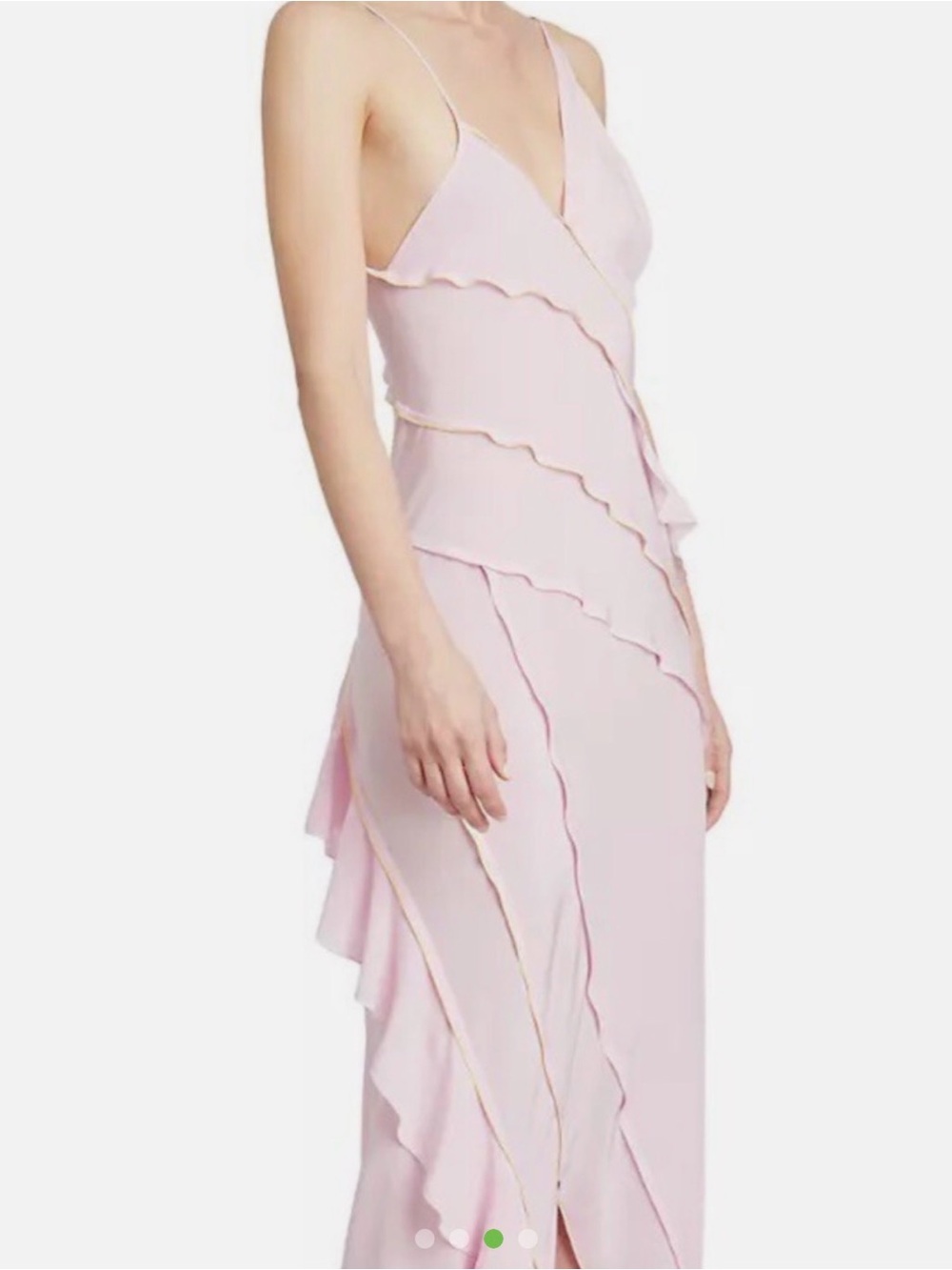 Victoria Beckham Blush One-Shoulder Ruffle Maxi Dress